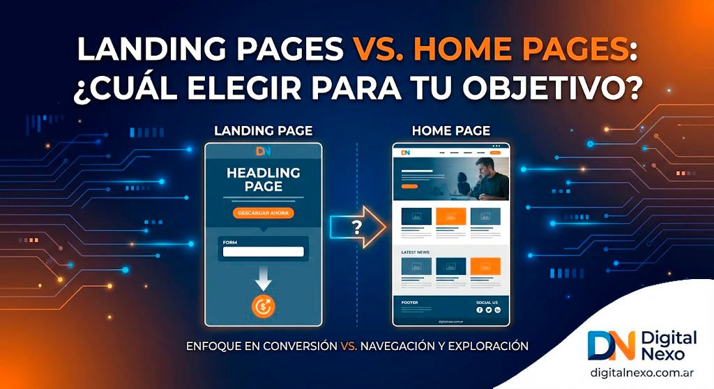 Landing Pages vs Home Pages: Cuándo usar cada una